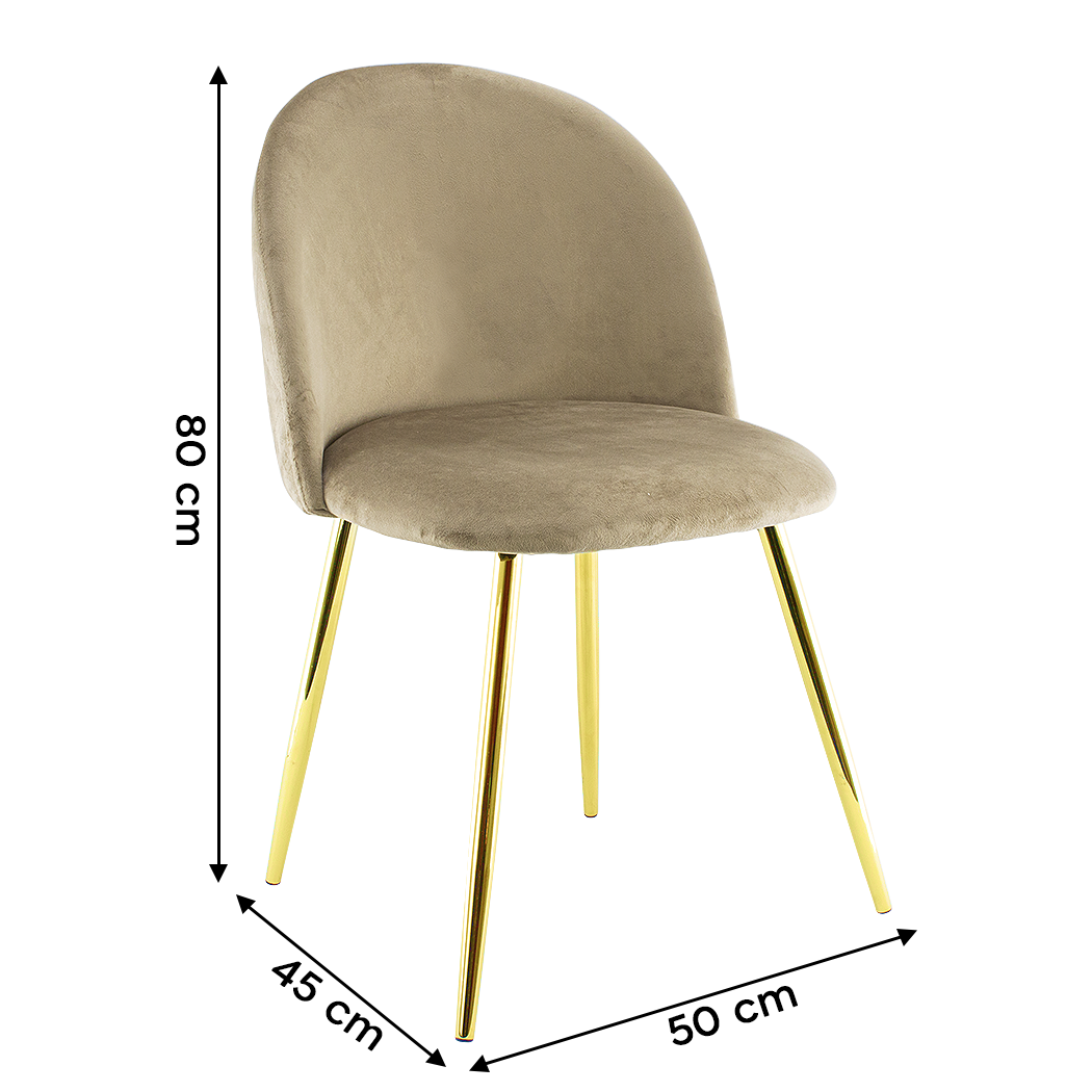 Chaise de salon SHELBY 50x45x80H cm fauteuil vintage en velours et pieds dorés