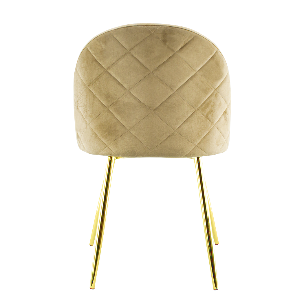 Chaise de salon SHELBY 50x45x80H cm fauteuil vintage en velours et pieds dorés