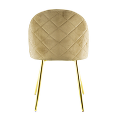 Chaise de salon SHELBY 50x45x80H cm fauteuil vintage en velours et pieds dorés