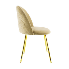 Chaise de salon SHELBY 50x45x80H cm fauteuil vintage en velours et pieds dorés