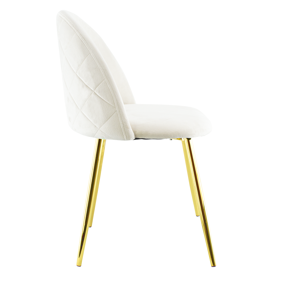 Chaise de salon SHELBY 50x45x80H cm fauteuil vintage en velours et pieds dorés