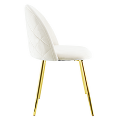 Chaise de salon SHELBY 50x45x80H cm fauteuil vintage en velours et pieds dorés