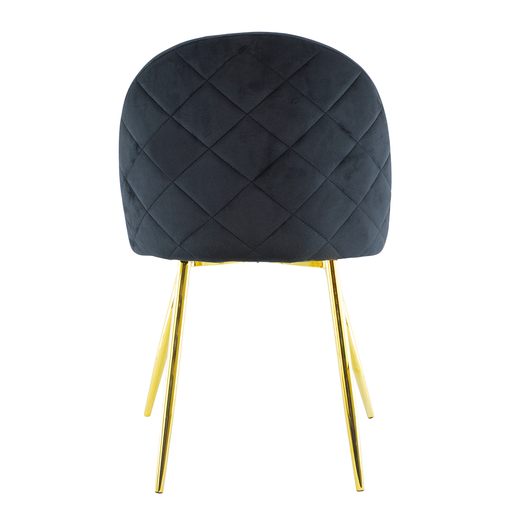 Chaise de salon SHELBY 50x45x80H cm fauteuil vintage en velours et pieds dorés