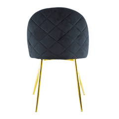 Chaise de salon SHELBY 50x45x80H cm fauteuil vintage en velours et pieds dorés