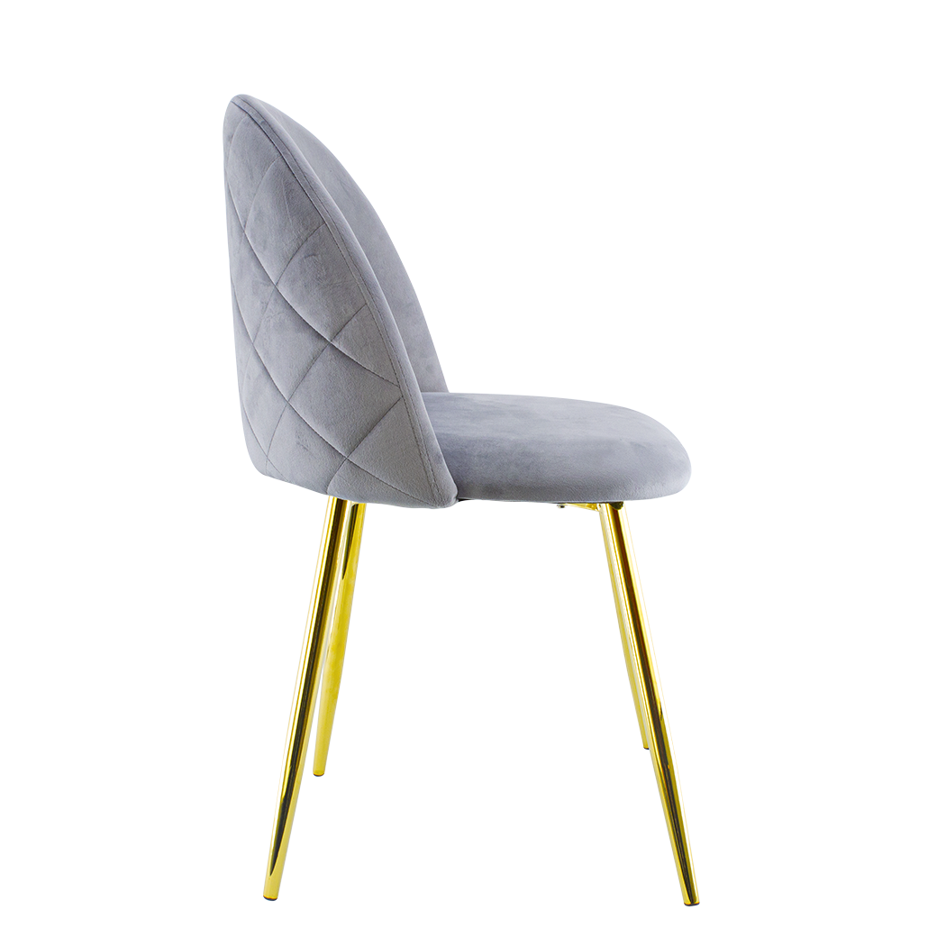Chaise de salon SHELBY 50x45x80H cm fauteuil vintage en velours et pieds dorés