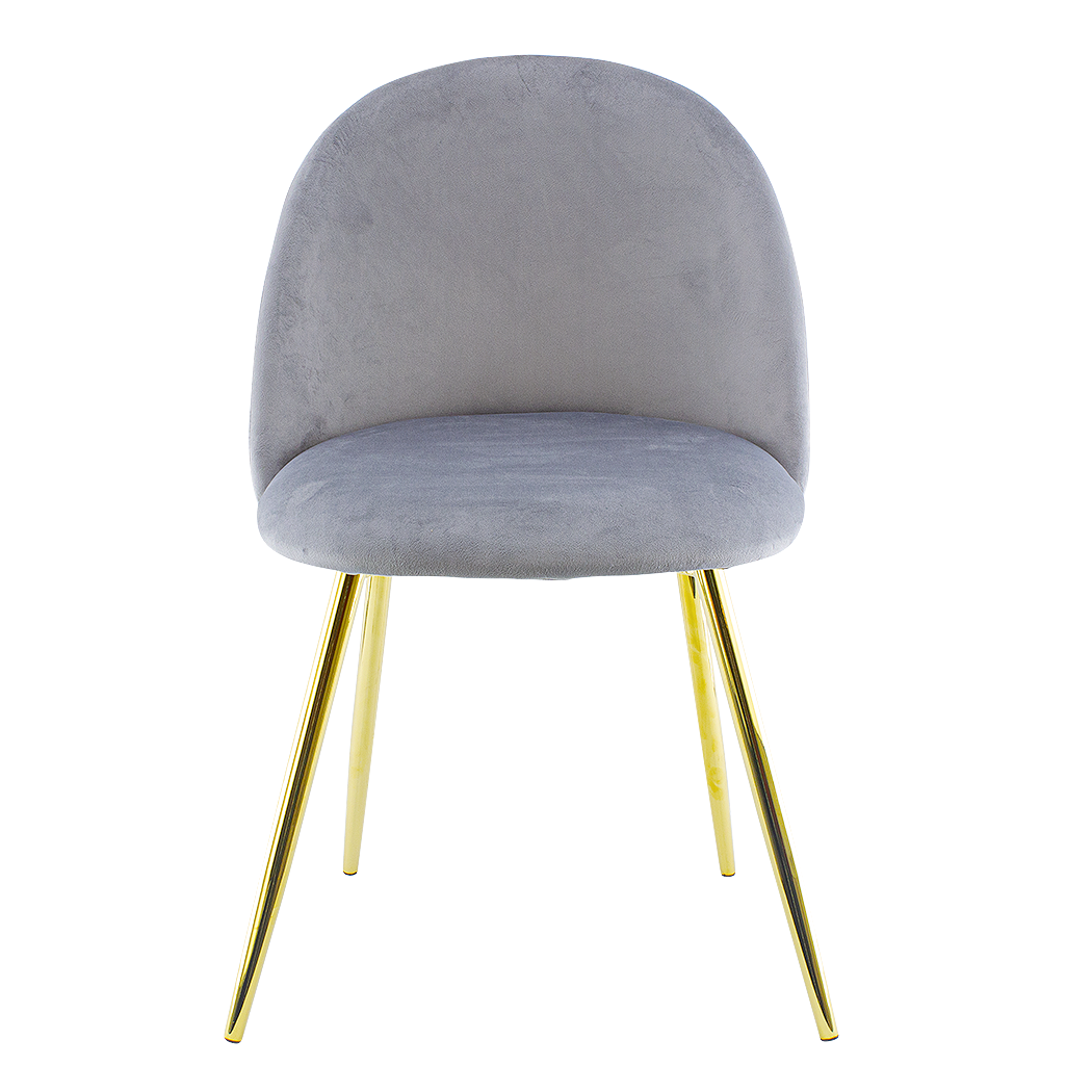 Chaise de salon SHELBY 50x45x80H cm fauteuil vintage en velours et pieds dorés