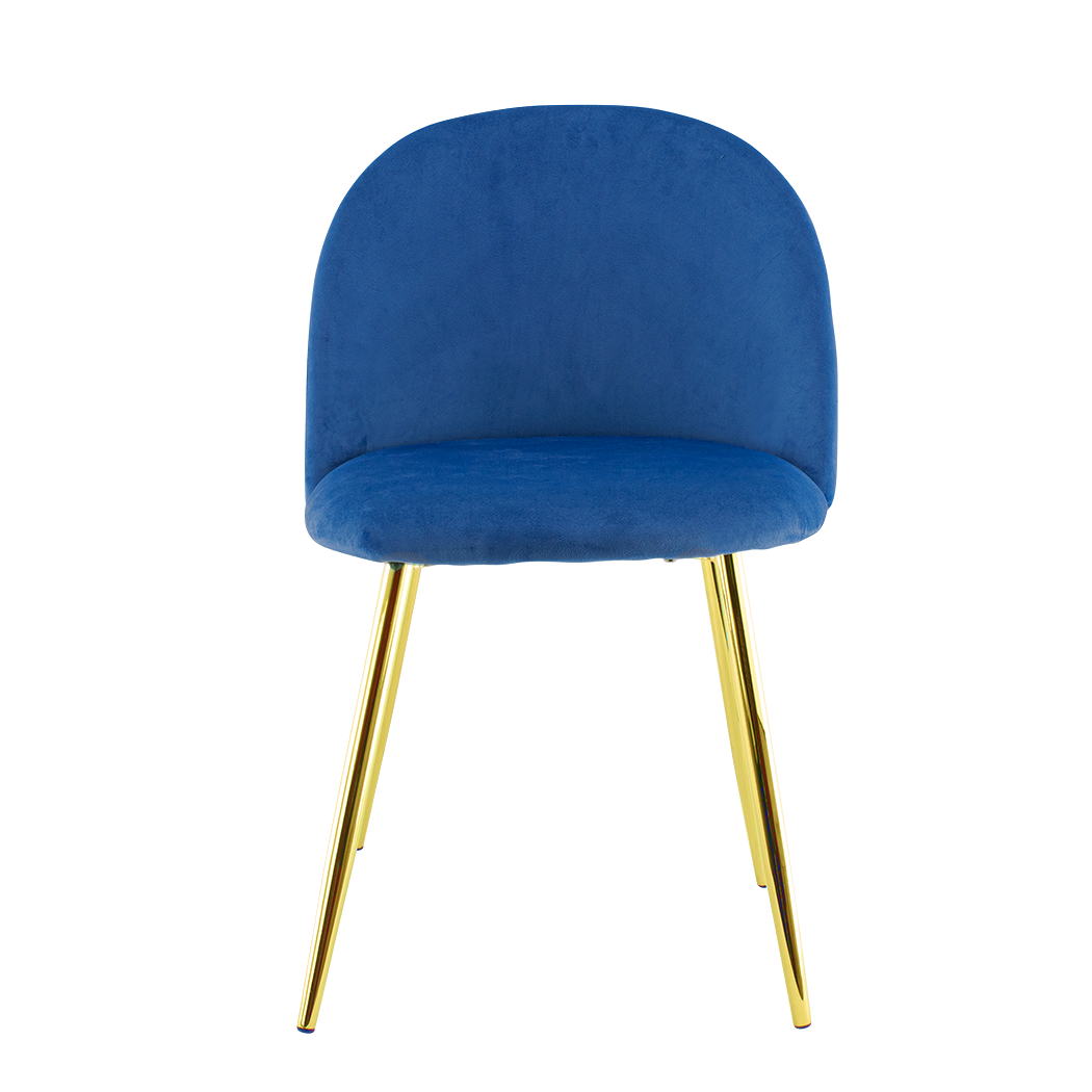 Chaise de salon SHELBY 50x45x80H cm fauteuil vintage en velours et pieds dorés