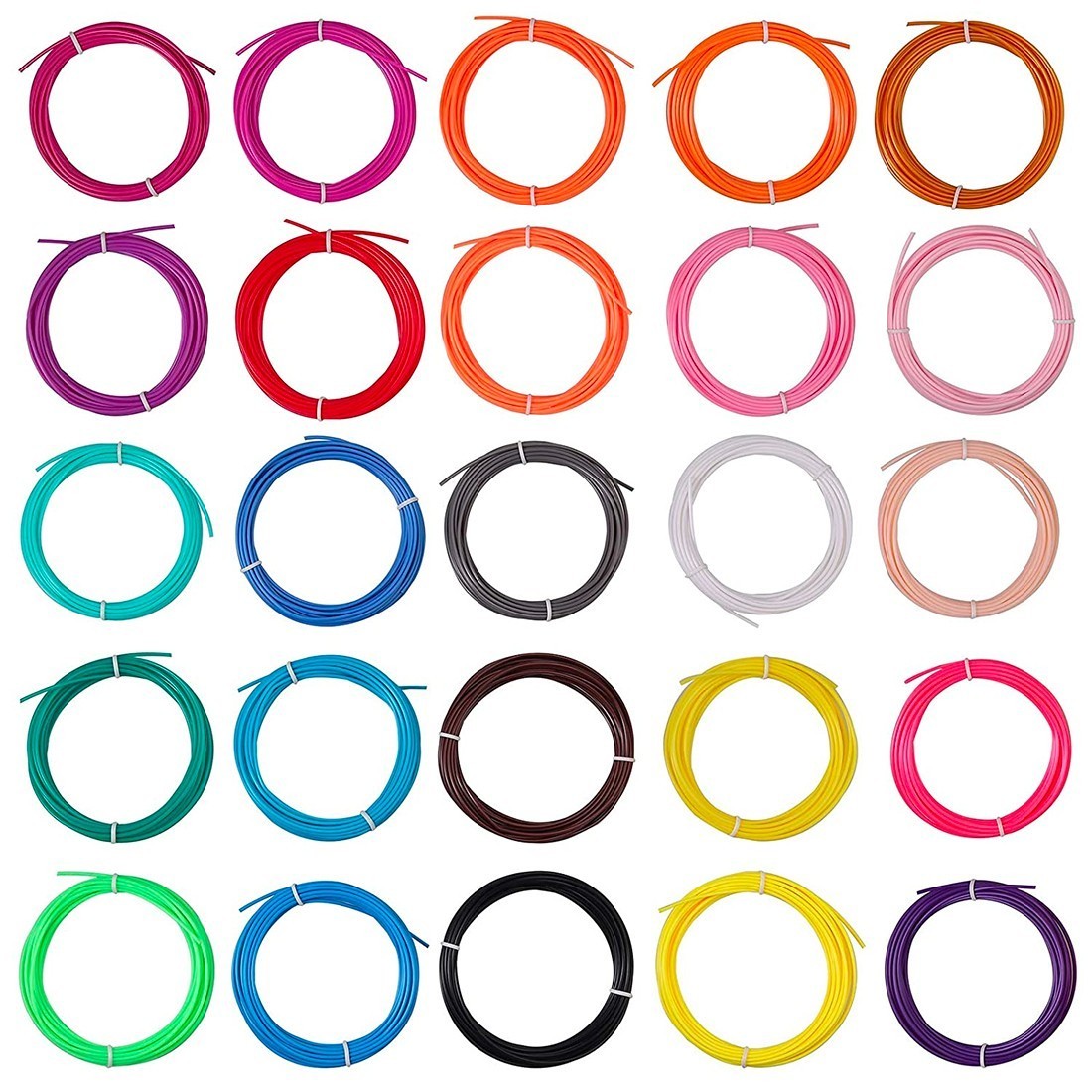 Recharge 20 Filaments Recharge pour stylo 3D Fils colorés PLA 5mt 1.75mm
