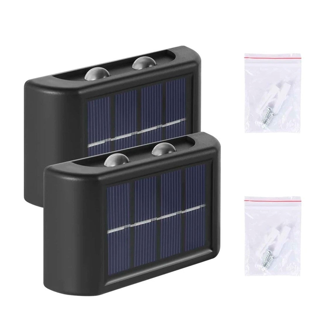 Pack 2 appliques LED recharge solaire pour extérieur IP66 Cold Light