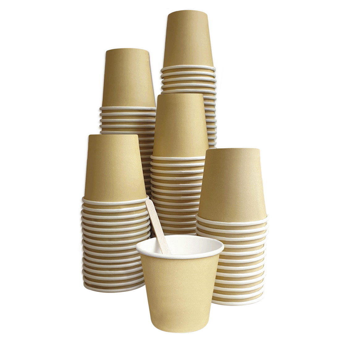 Pack de 150 gobelets à café jetables biodégradables colorés 75ml