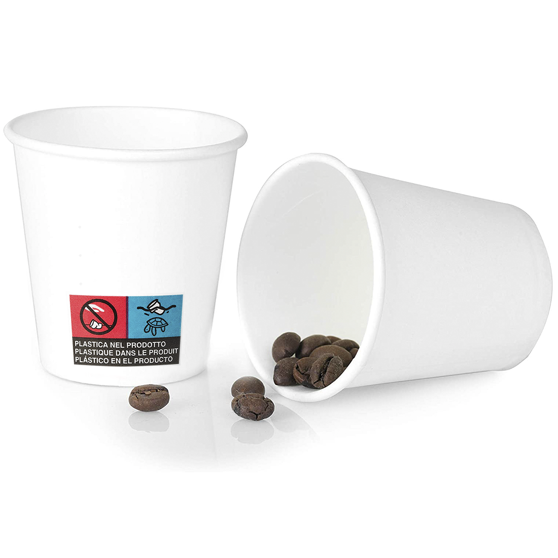 Pack de 100 gobelets à café jetables biodégradables colorés 75ml