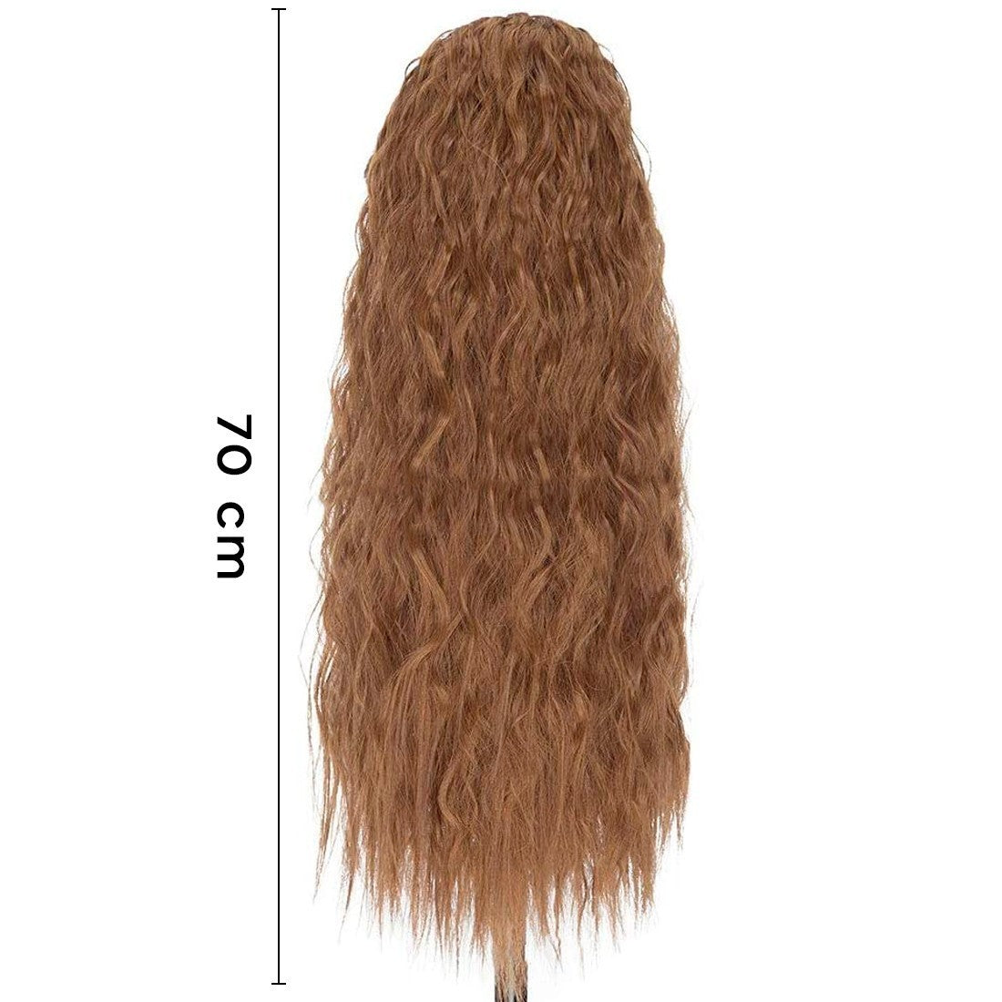 Rallonge cheveux bouclés marron avec clip MAIANE faux cheveux 140gr sur 70cm