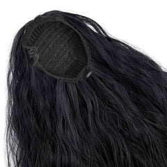 JACY extension de cheveux noirs bouclés avec clip faux cheveux 140gr 70cm long