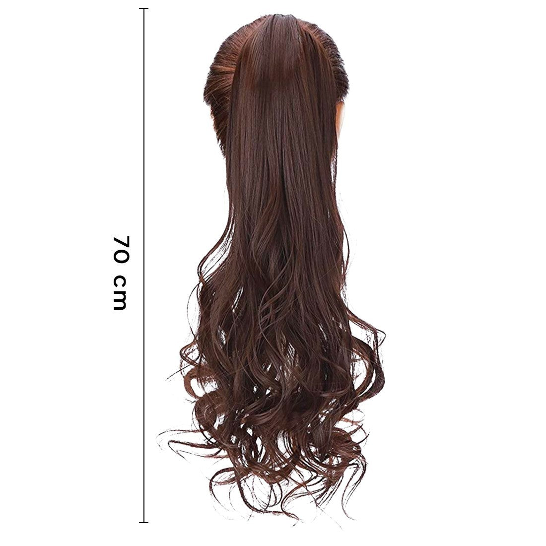Extension queue de cheval cheveux châtains à clip EMILY postiche 140gr 70cm long