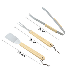 Set 3 Maxi Barbecue ustensiles pince pelle fourchette en Inox