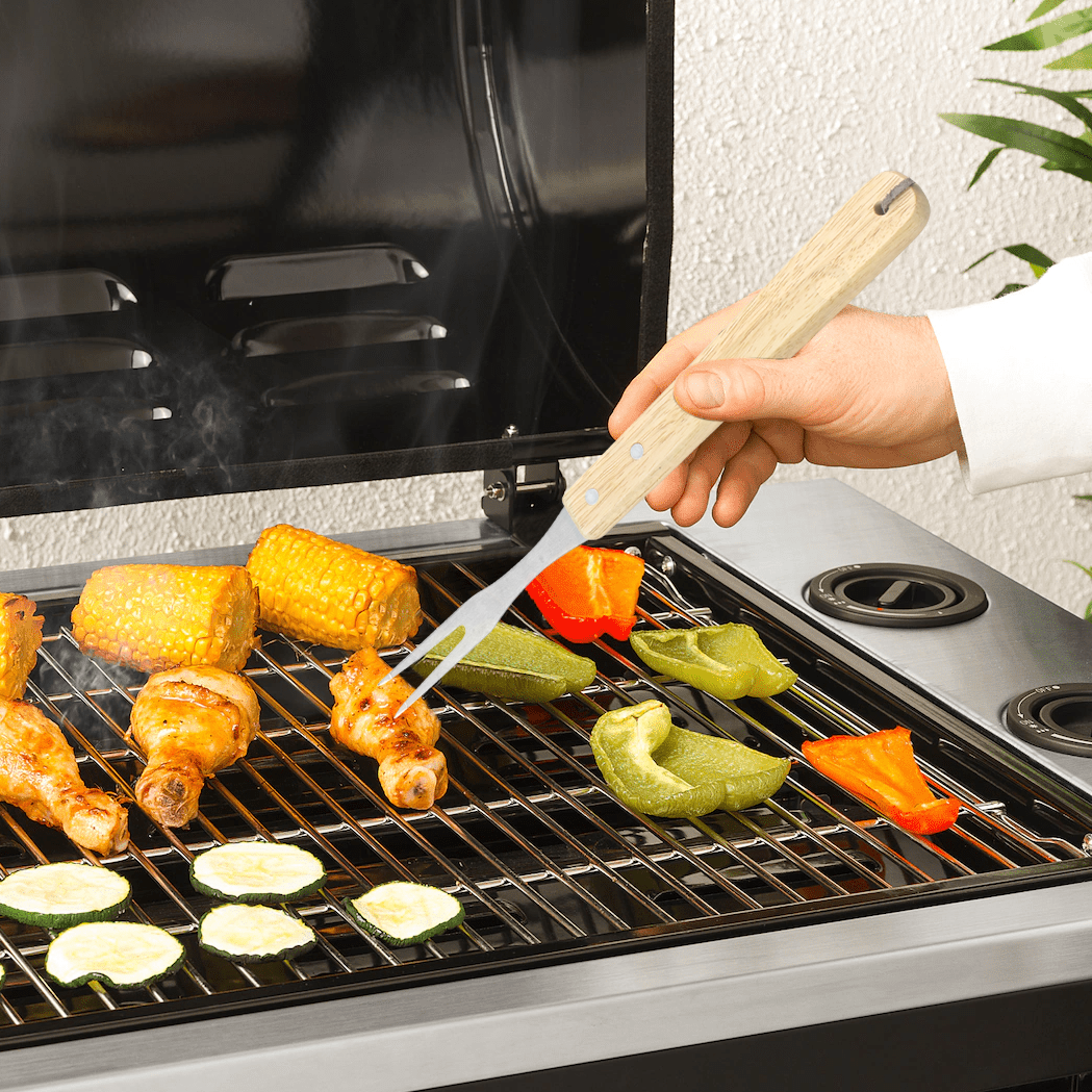 Set 3 Maxi Barbecue ustensiles pince pelle fourchette en Inox