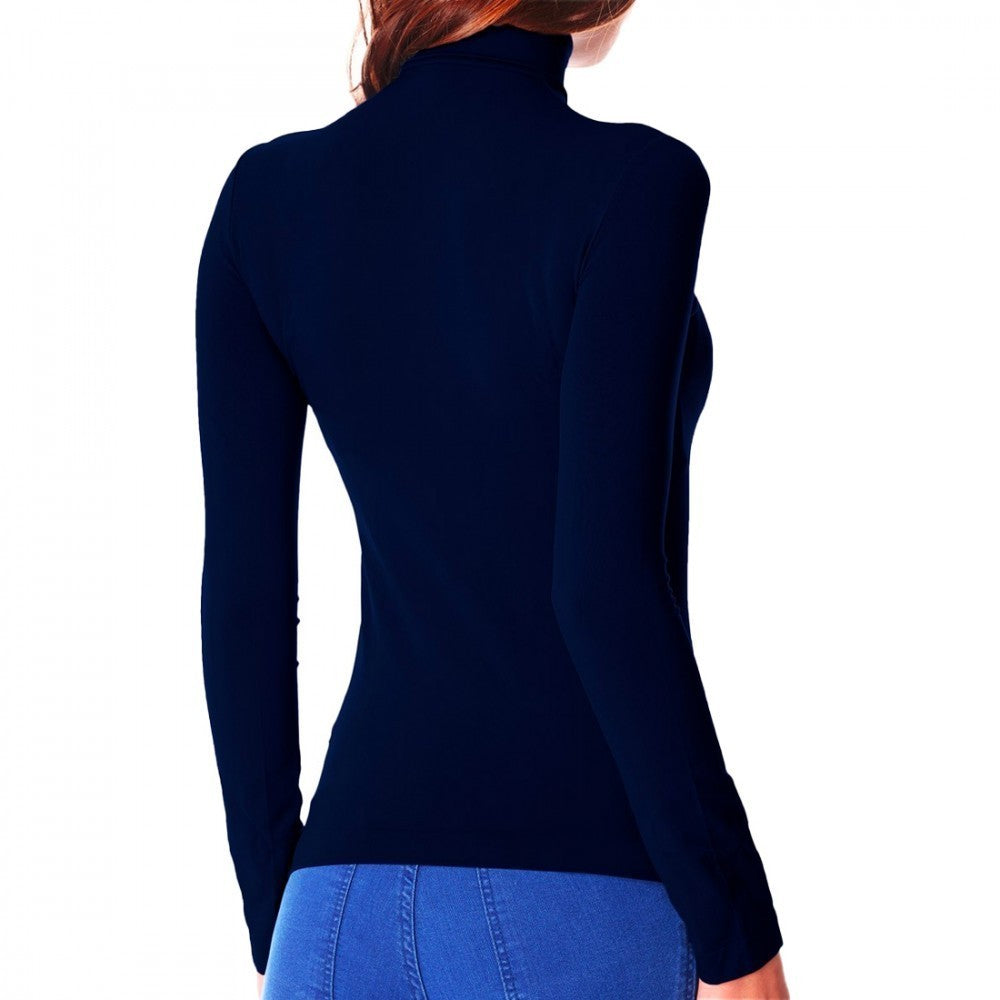 Pull à col montant mod.Maillot intérieur polaire thermique manches longues KATIA