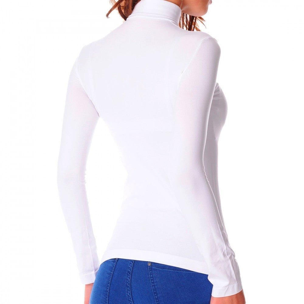 Pull à col montant mod.Maillot intérieur polaire thermique manches longues KATIA