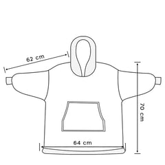 Cape polaire enfant avec capuche et manches licorne fluo violet