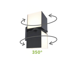 Applique Murale LED 24W Cube Lumière Chaude Extérieur Rotatif 350°