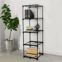 Etagère 5 étagères structure acier noir pour cuisine ou salle de bain 1.72H