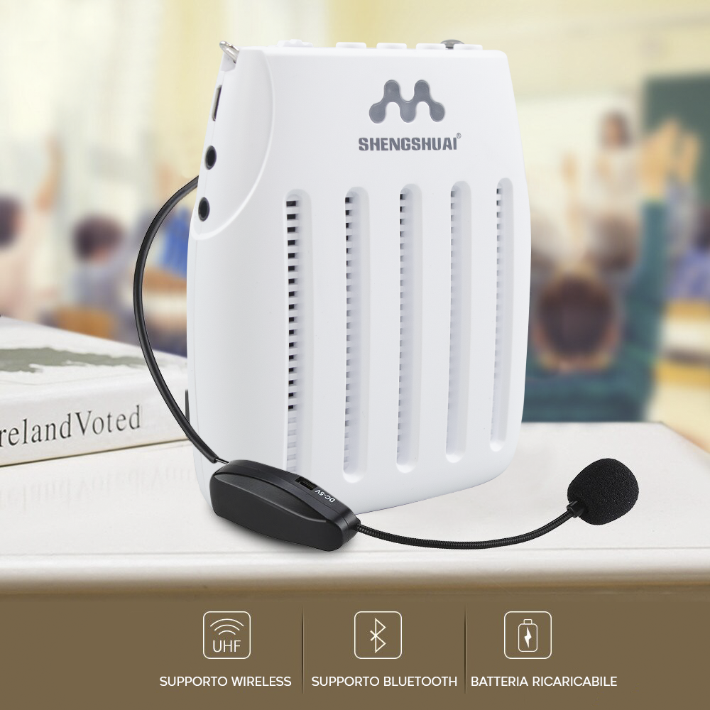 SK-105 Amplificateur vocal portable Radio FM Haut-parleurs microphone sans fil
