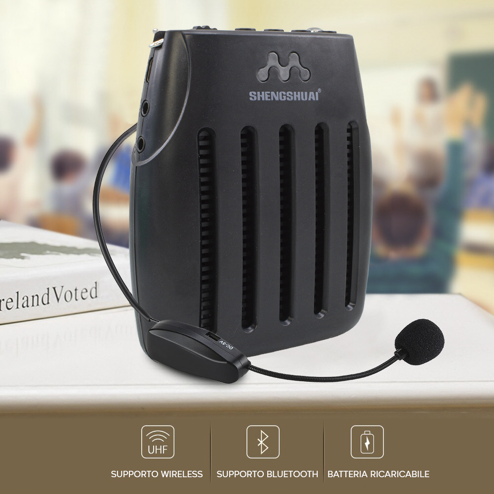 SK-105 Amplificateur vocal portable Radio FM Haut-parleurs microphone sans fil