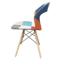 2 pcs PARIS Chaise Patchwork Ergonomique Pieds Hêtre Structure Métal