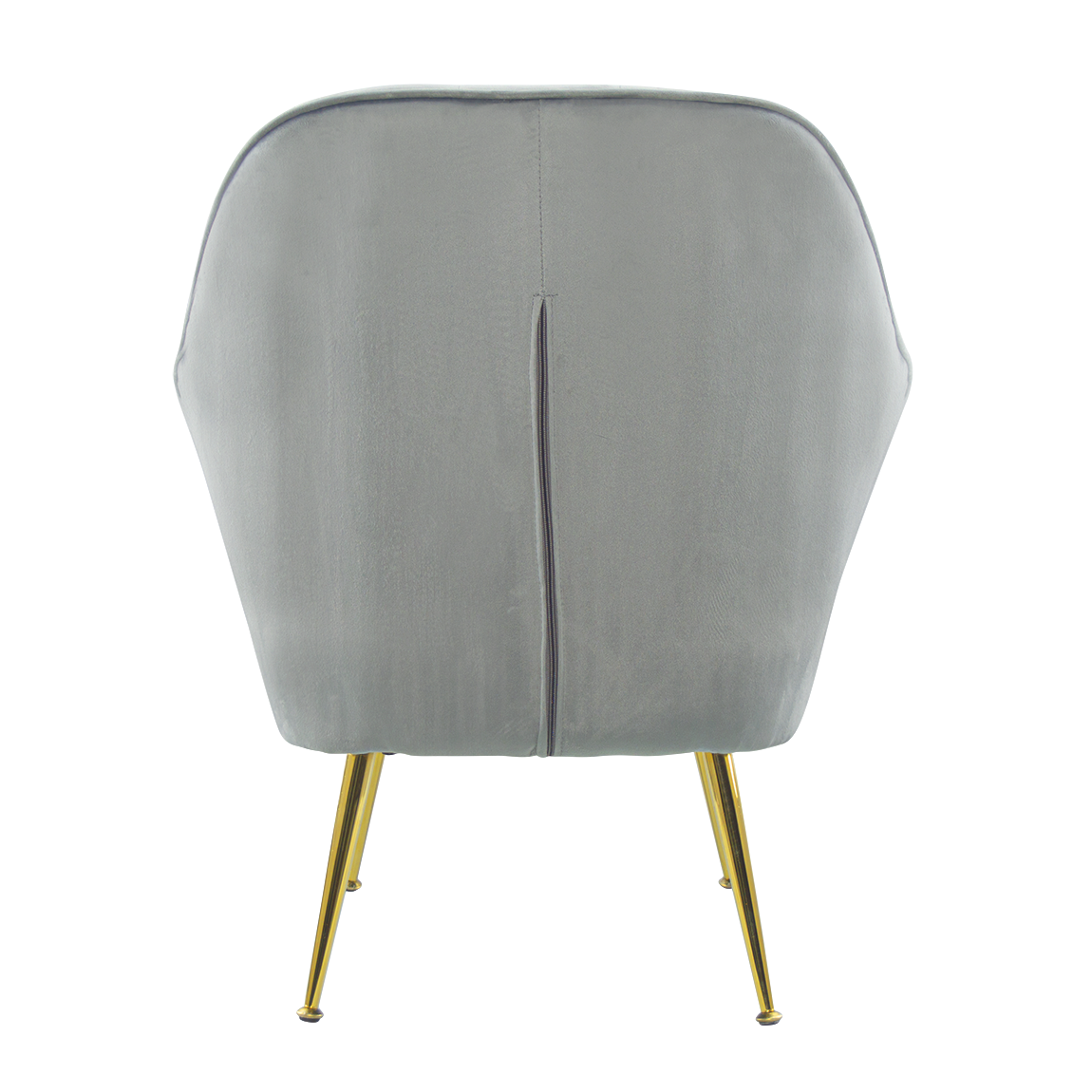 Fauteuil SATURNO avec assise velours rembourré et coussin avec structure dorée