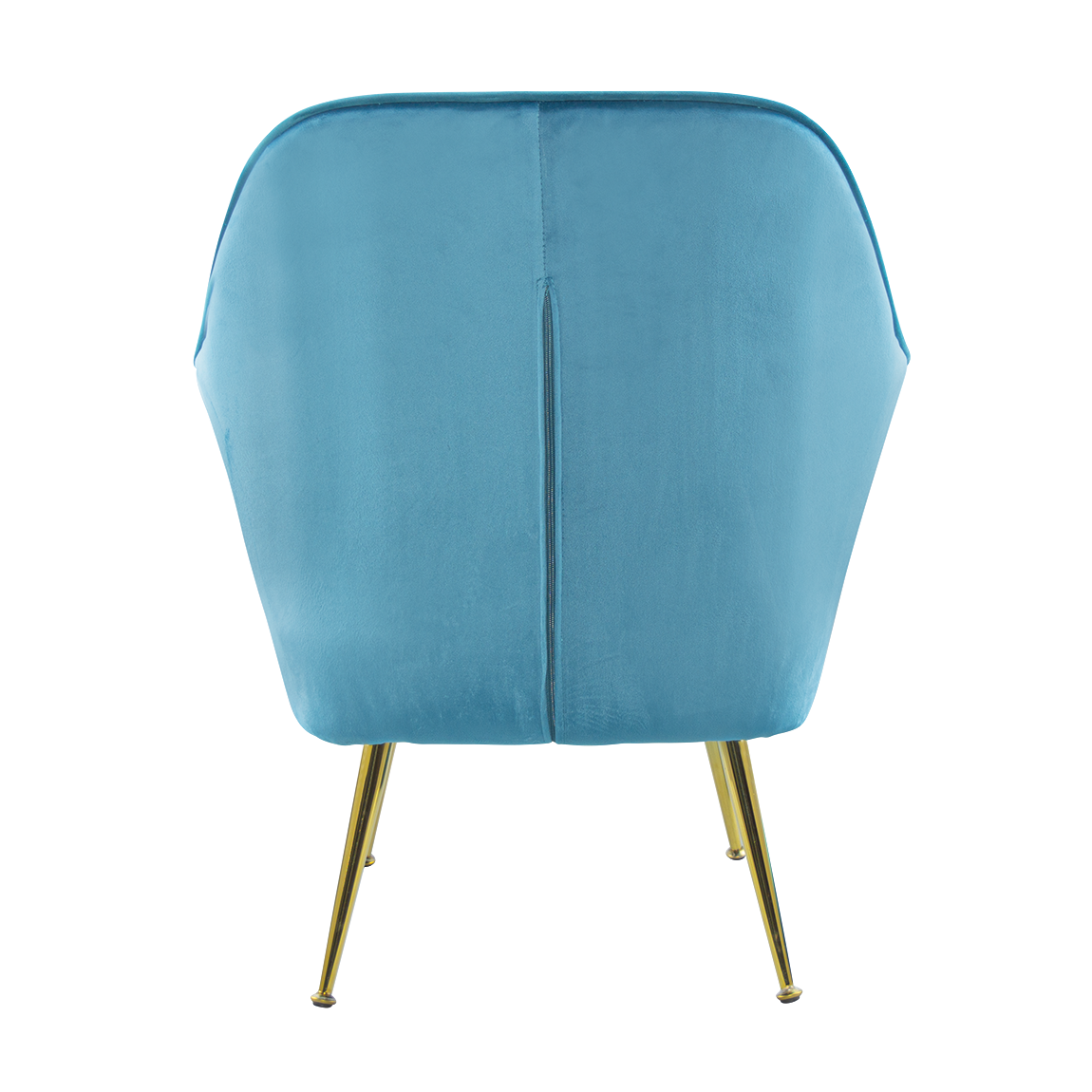 Fauteuil SATURNO avec assise velours rembourré et coussin avec structure dorée