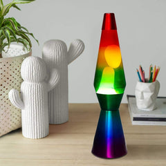 XL1767 Lampe à Lave 40cm Rainbow avec Paillettes Magma Multicolore RAINBOW