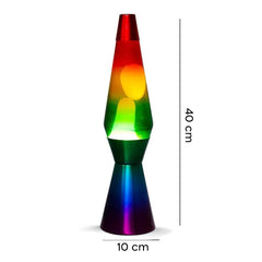 XL1767 Lampe à Lave 40cm Rainbow avec Paillettes Magma Multicolore RAINBOW