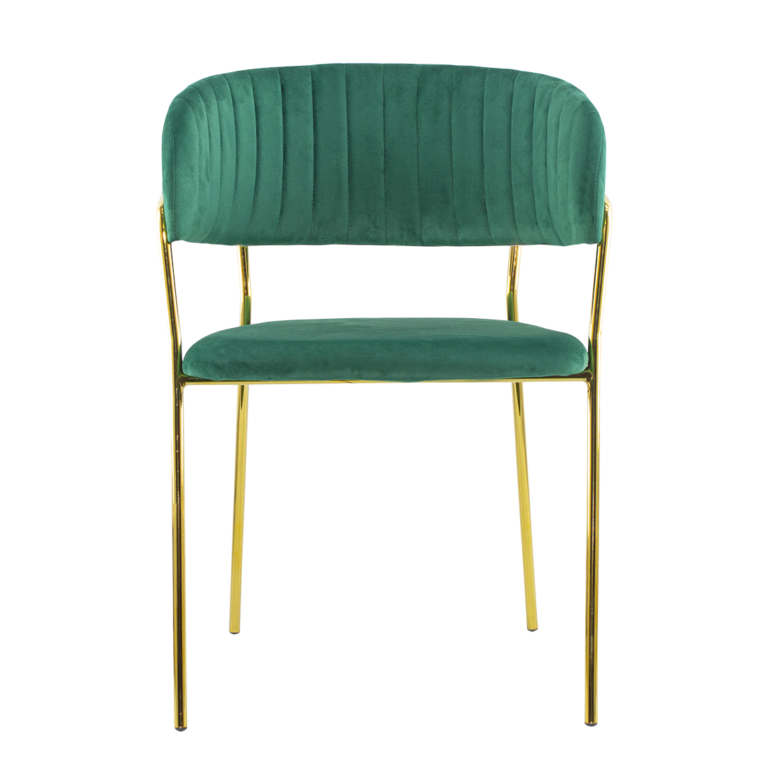 Chaise salle à manger ronde en velours pour salon design DAFNE structure dorée
