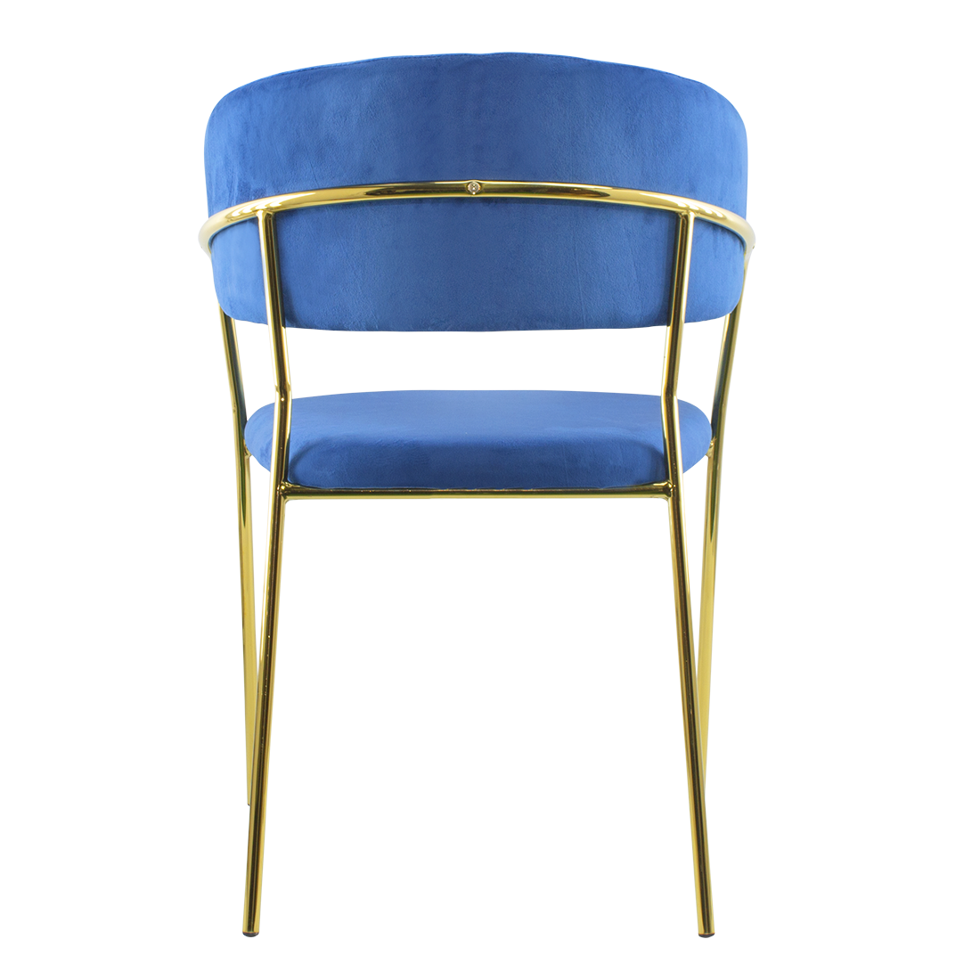 Chaise salle à manger ronde en velours pour salon design DAFNE structure dorée