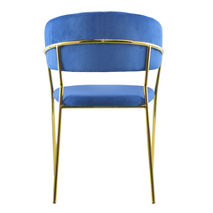 Chaise salle à manger ronde en velours pour salon design DAFNE structure dorée