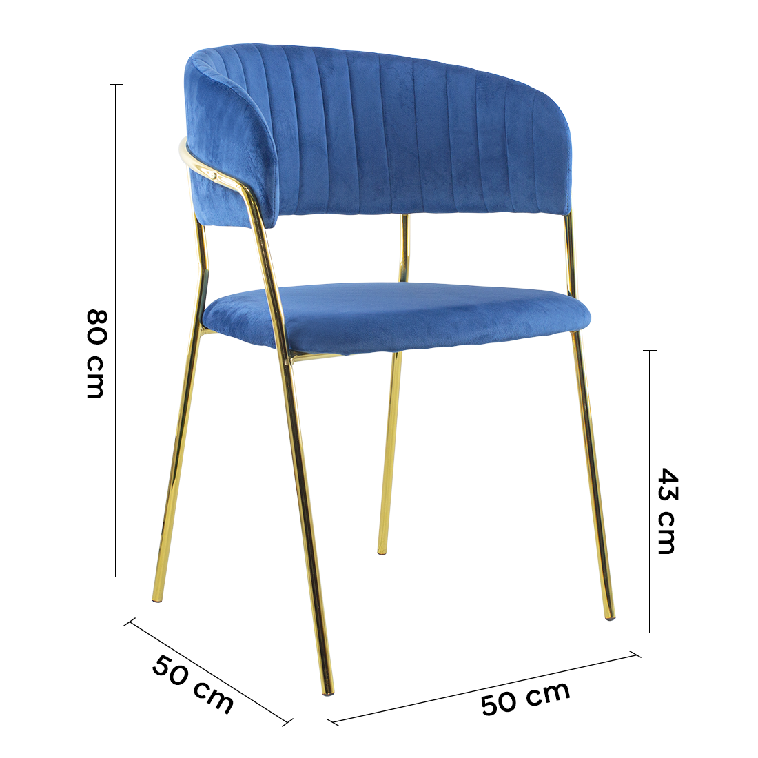 Chaise salle à manger ronde en velours pour salon design DAFNE structure dorée