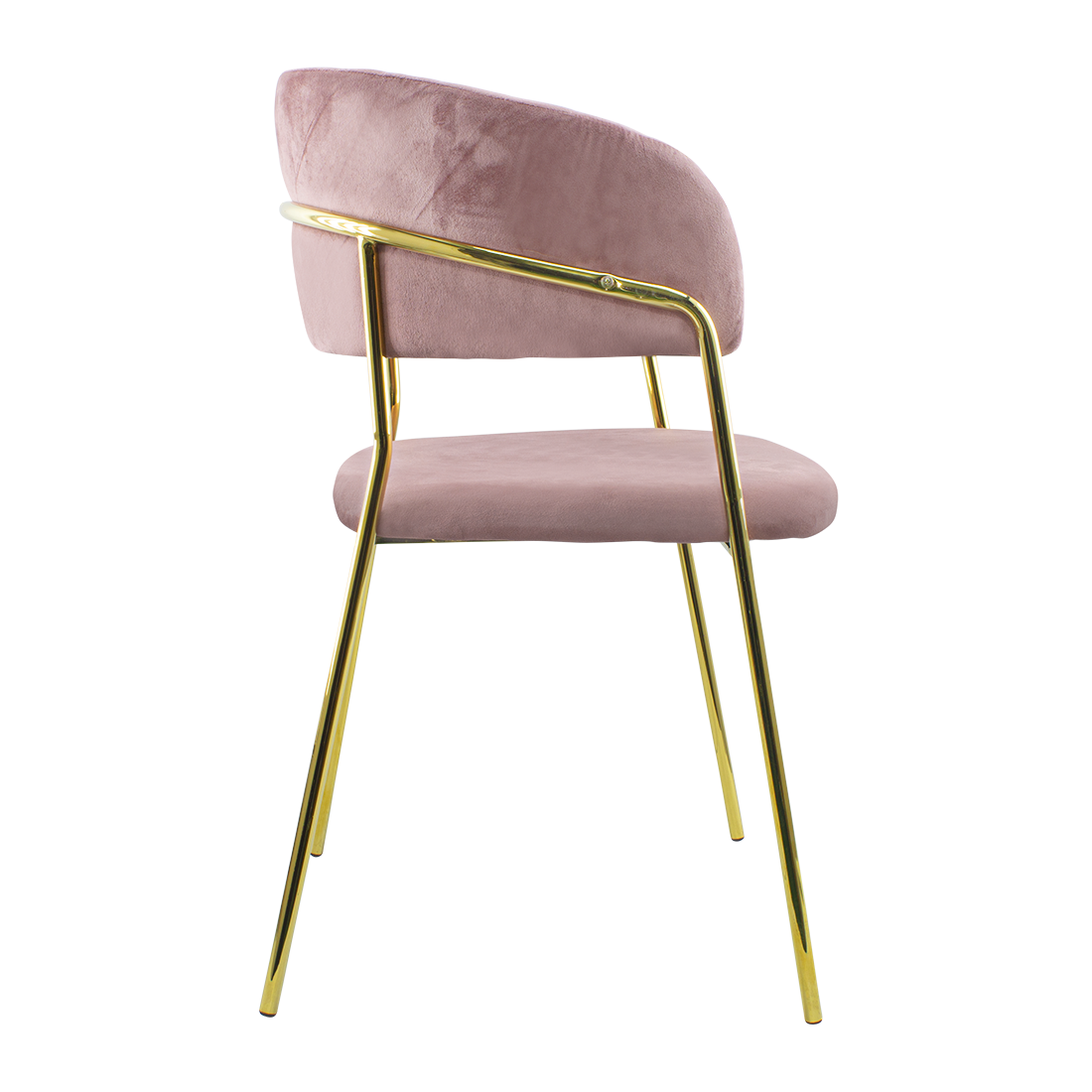 Chaise salle à manger ronde en velours pour salon design DAFNE structure dorée