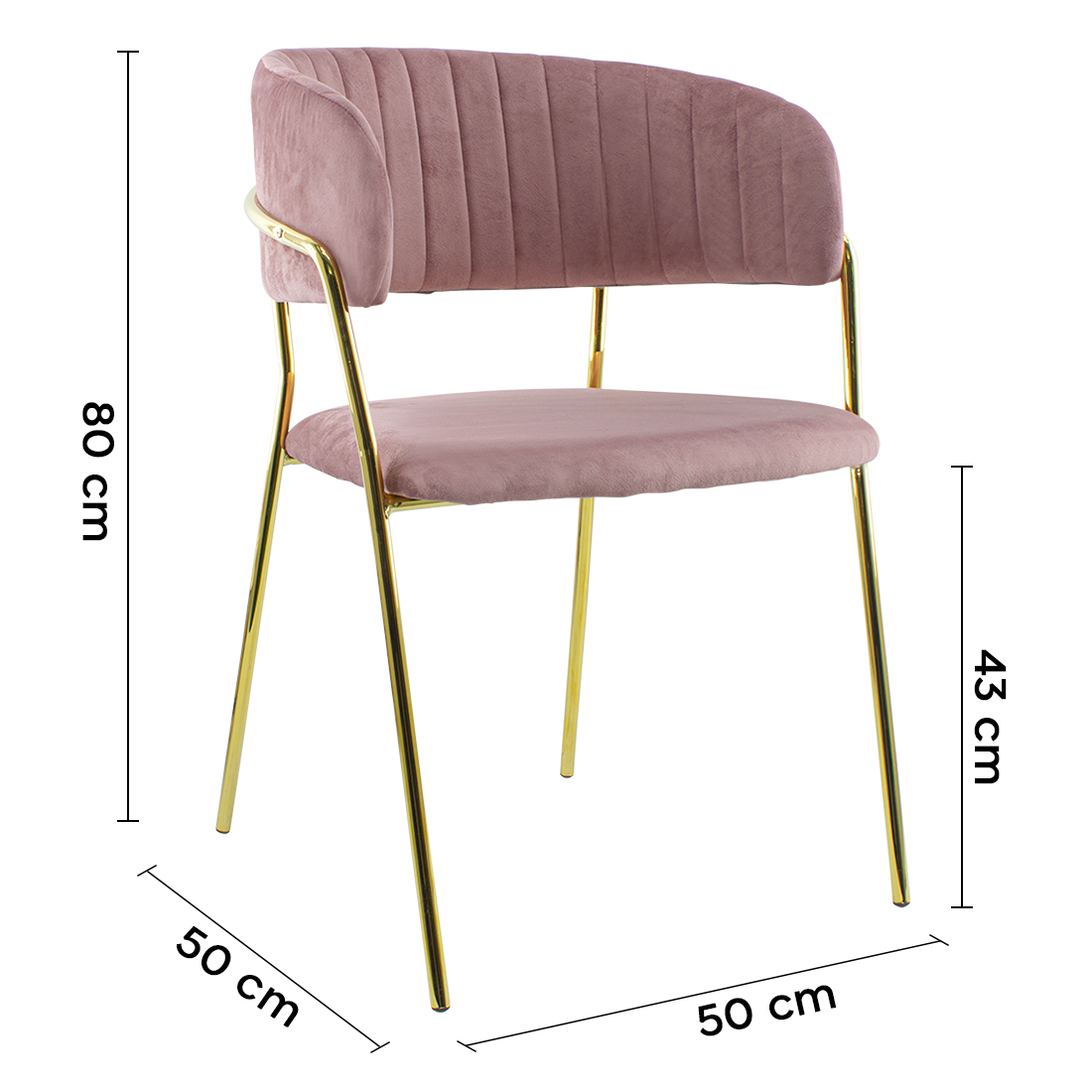 Chaise salle à manger ronde en velours pour salon design DAFNE structure dorée
