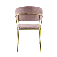 Chaise salle à manger ronde en velours pour salon design DAFNE structure dorée