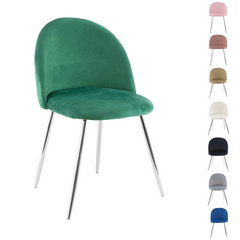 Fauteuil lounge SHELBY 50x45x80H cm fauteuil vintage velours et pieds argent