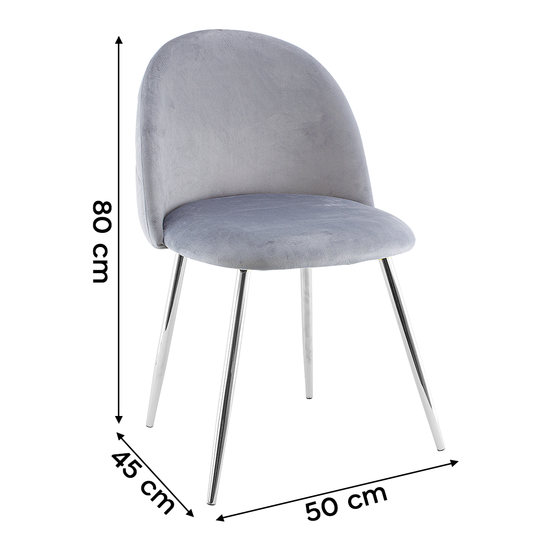 Fauteuil lounge SHELBY 50x45x80H cm fauteuil vintage velours et pieds argent