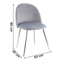 Fauteuil lounge SHELBY 50x45x80H cm fauteuil vintage velours et pieds argent