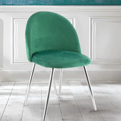 Fauteuil lounge SHELBY 50x45x80H cm fauteuil vintage velours et pieds argent