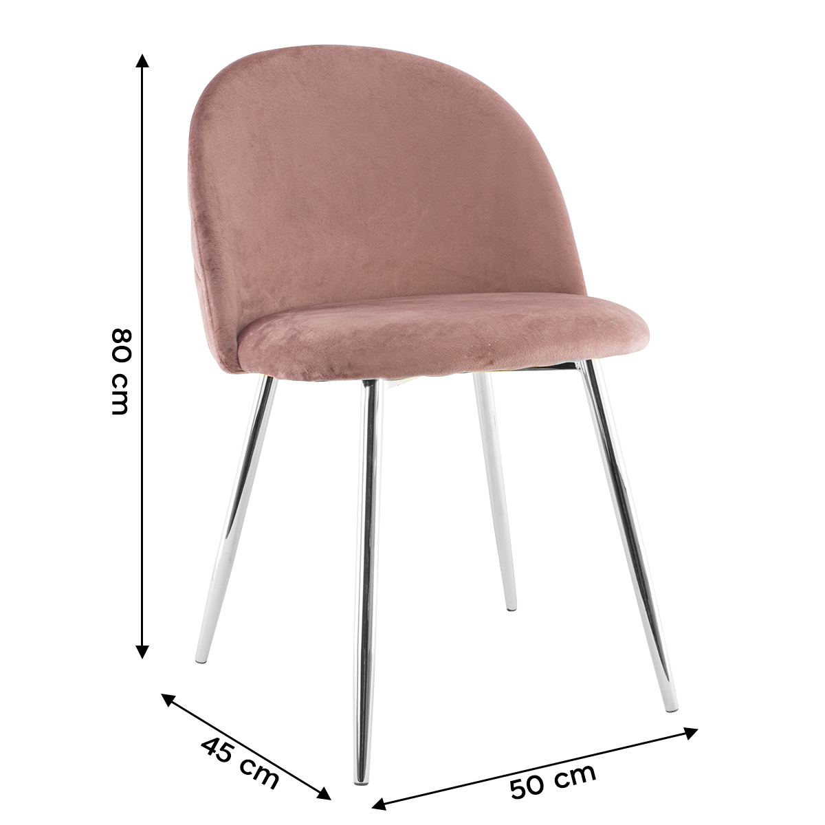 Fauteuil lounge SHELBY 50x45x80H cm fauteuil vintage velours et pieds argent