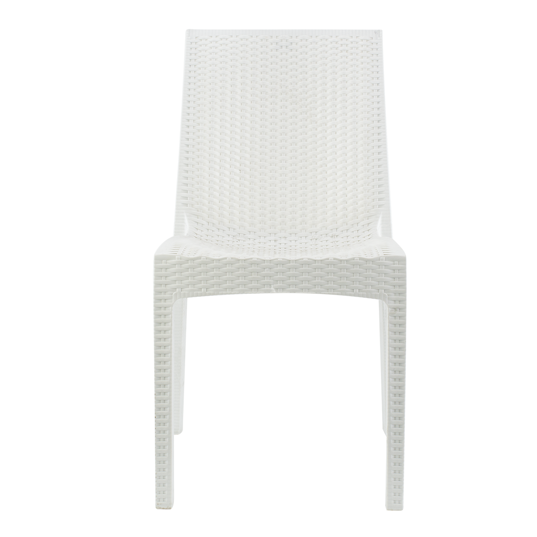Lot de 2 chaises de jardin d'extérieur design JANET en rotin résine empilable