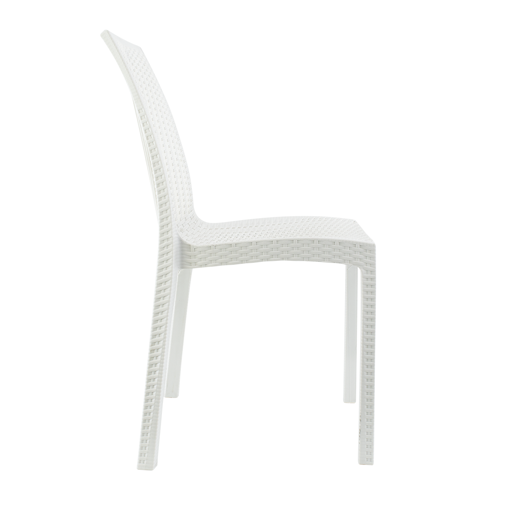 Lot de 2 chaises de jardin d'extérieur design JANET en rotin résine empilable