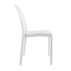 Lot de 2 chaises de jardin d'extérieur design JANET en rotin résine empilable