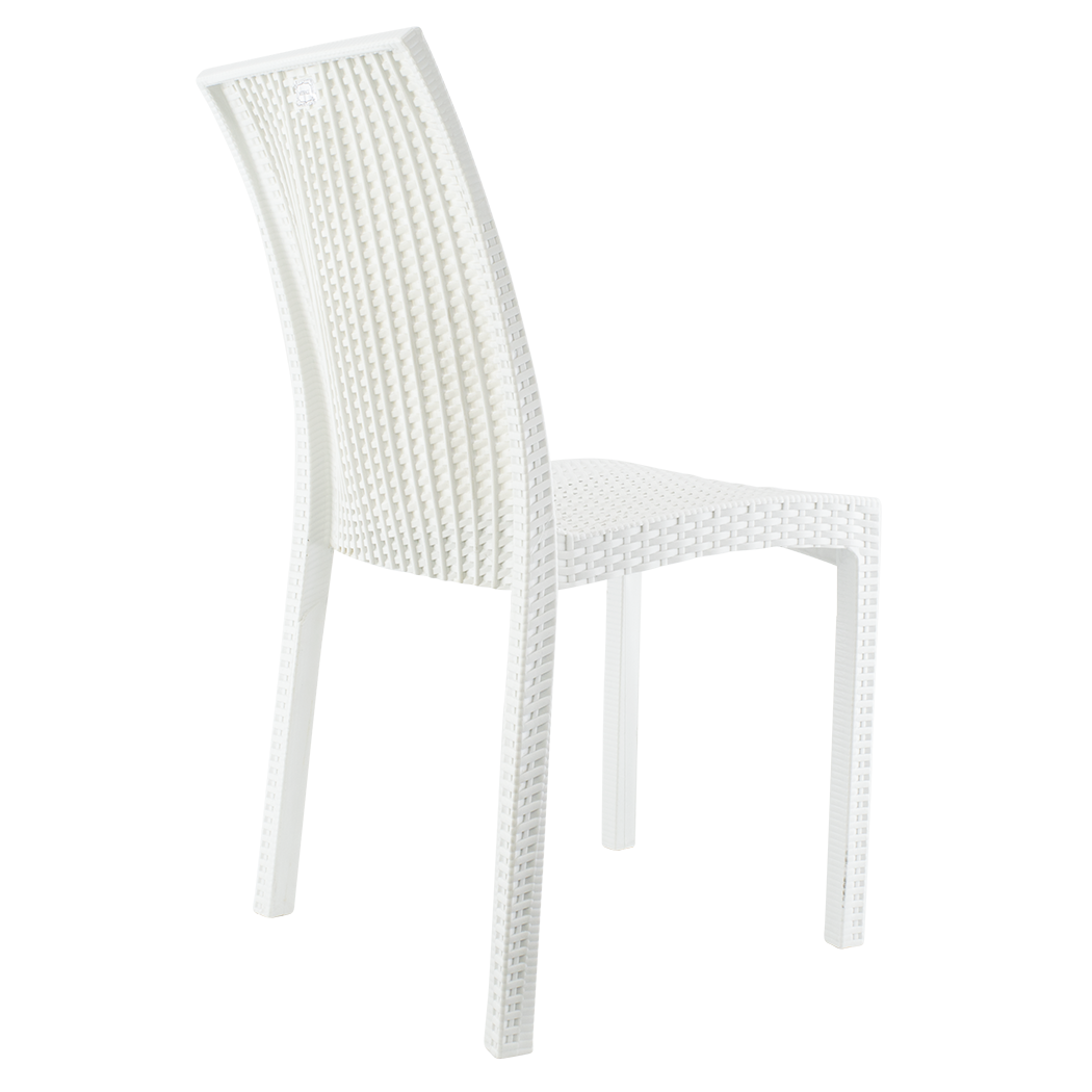 Lot de 2 chaises de jardin d'extérieur design JANET en rotin résine empilable