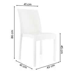 Lot de 2 chaises de jardin d'extérieur design JANET en rotin résine empilable