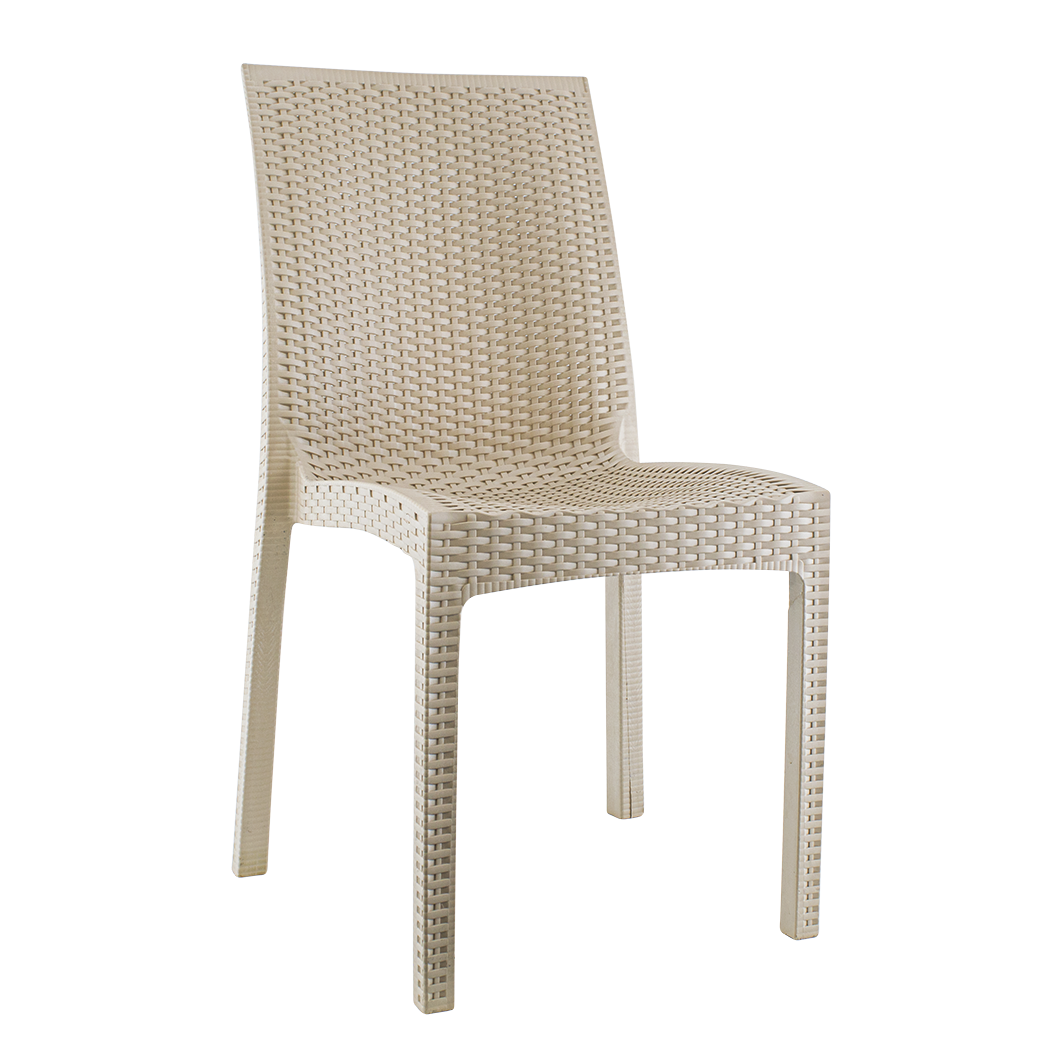 Lot de 2 chaises de jardin d'extérieur design JANET en rotin résine empilable